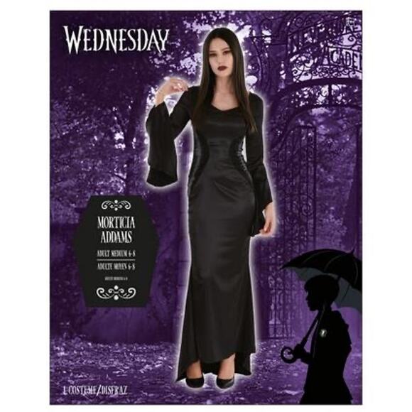 New Wednesday Nevermore Academy Morticia Addams Halloween Costume women’s small - Picture 1 of 7